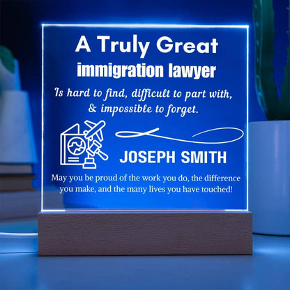 Personalized Immigration Lawyer Gift Acrylic LED Sign – Custom Gift – view 7