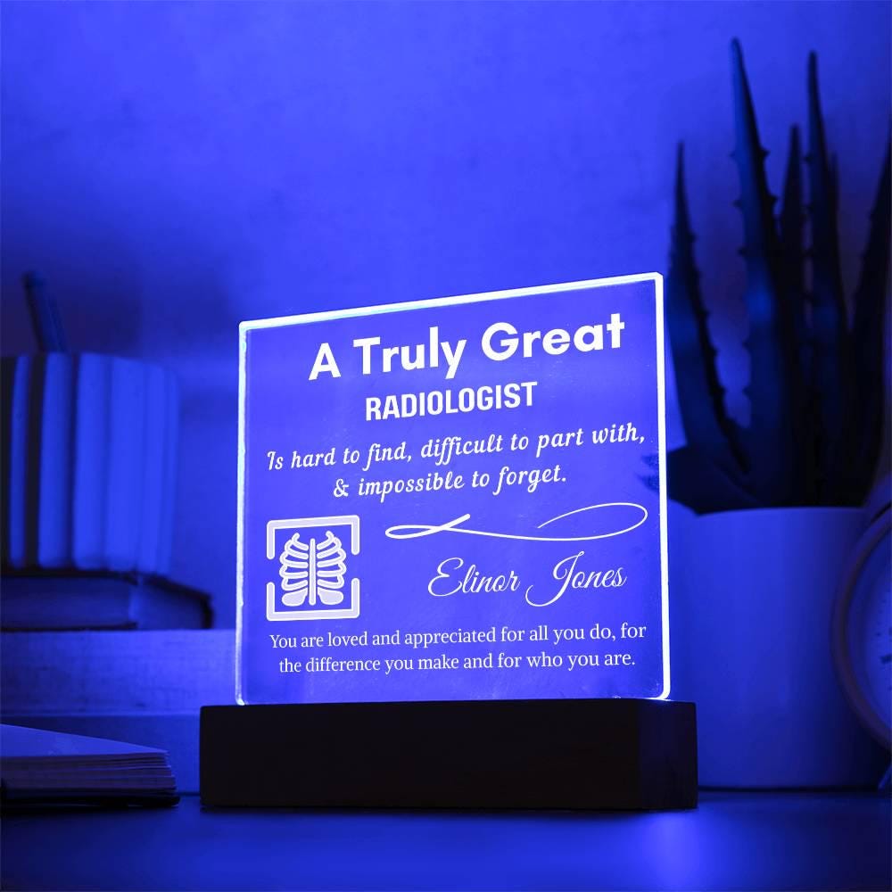 Personalized Radiologist Acrylic LED Sign: Radiology Tech Gift – view 2