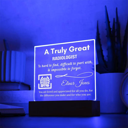 Personalized Radiologist Acrylic LED Sign: Radiology Tech Gift – view 2