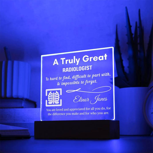 Personalized Radiologist Acrylic LED Sign: Radiology Tech Gift – view 2