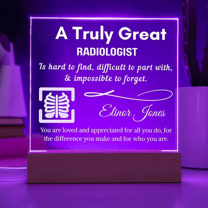 Personalized Radiologist Acrylic LED Sign: Radiology Tech Gift – view 3