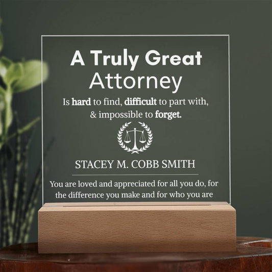 Personalized Attorney Gift Acrylic LED Sign – Law Office Decor – view 2