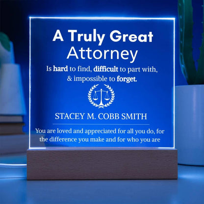 Personalized Attorney Gift Acrylic LED Sign – Law Office Decor – view 4