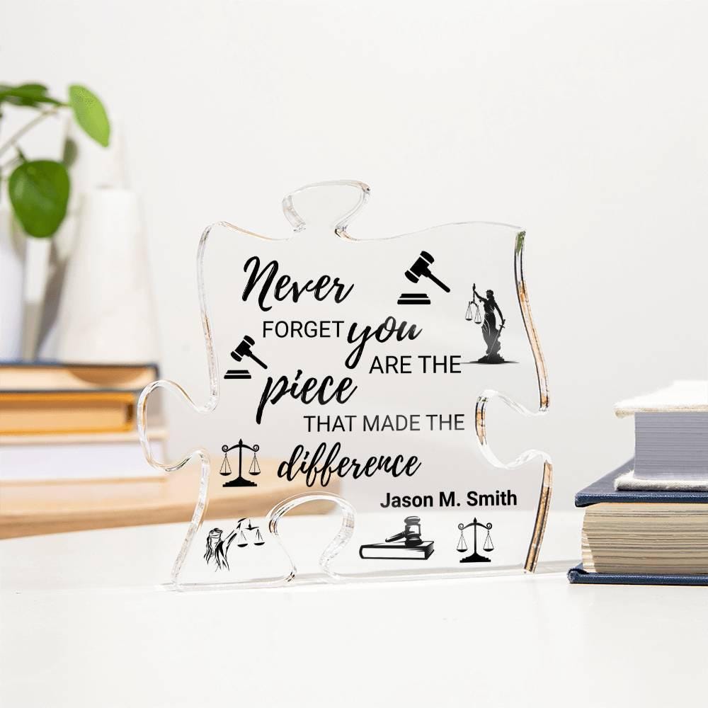 Law Retirement Gift Acrylic Puzzle – Lawyer Appreciation Gift – view 3