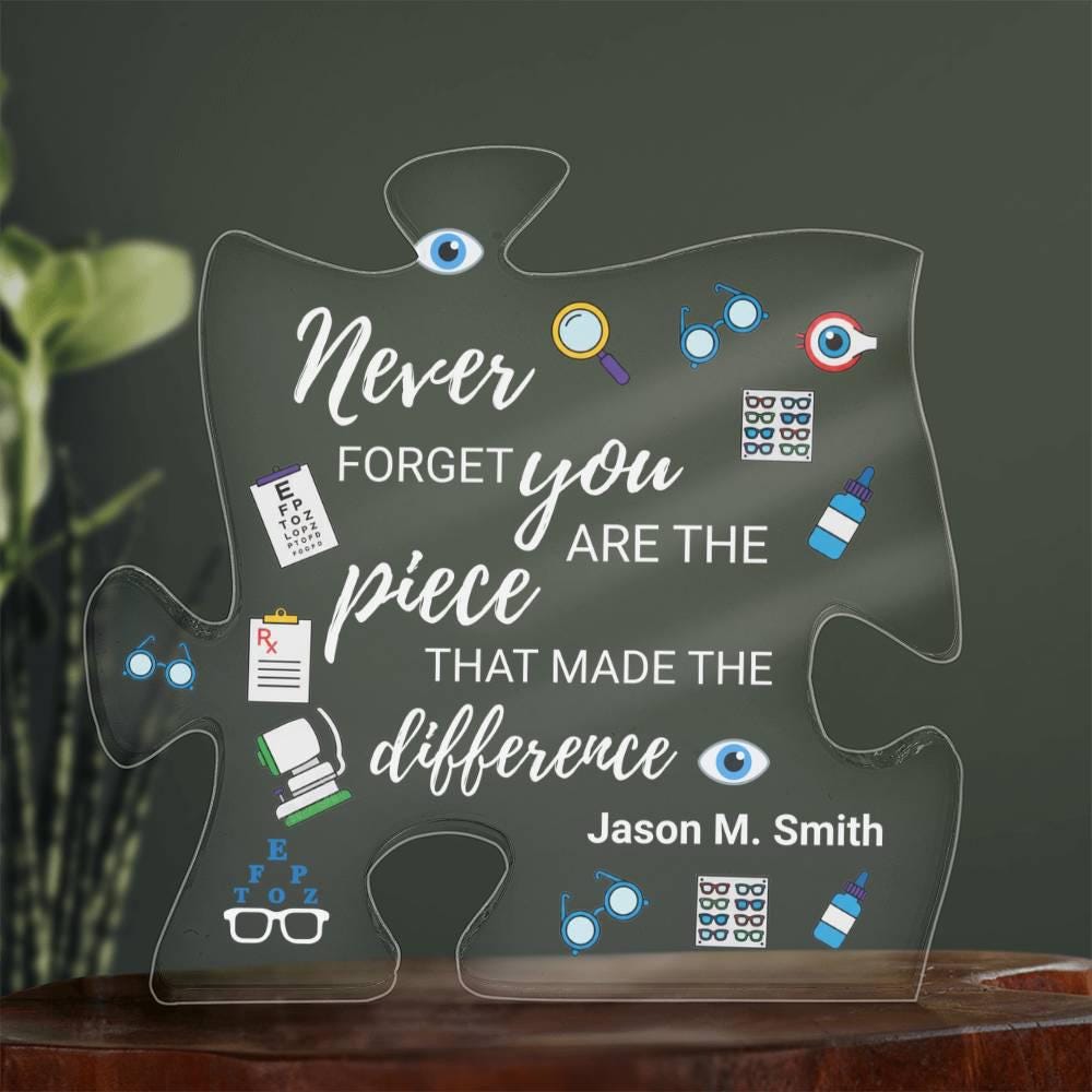 Optician Gift Personalized Acrylic Puzzle – Optometrist Gift