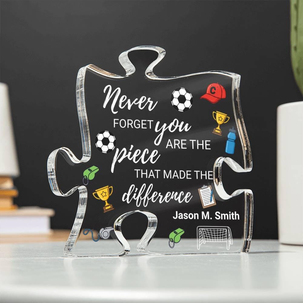 Personalized Soccer Coach Gift Acrylic Puzzle – Gift from Team – view 2