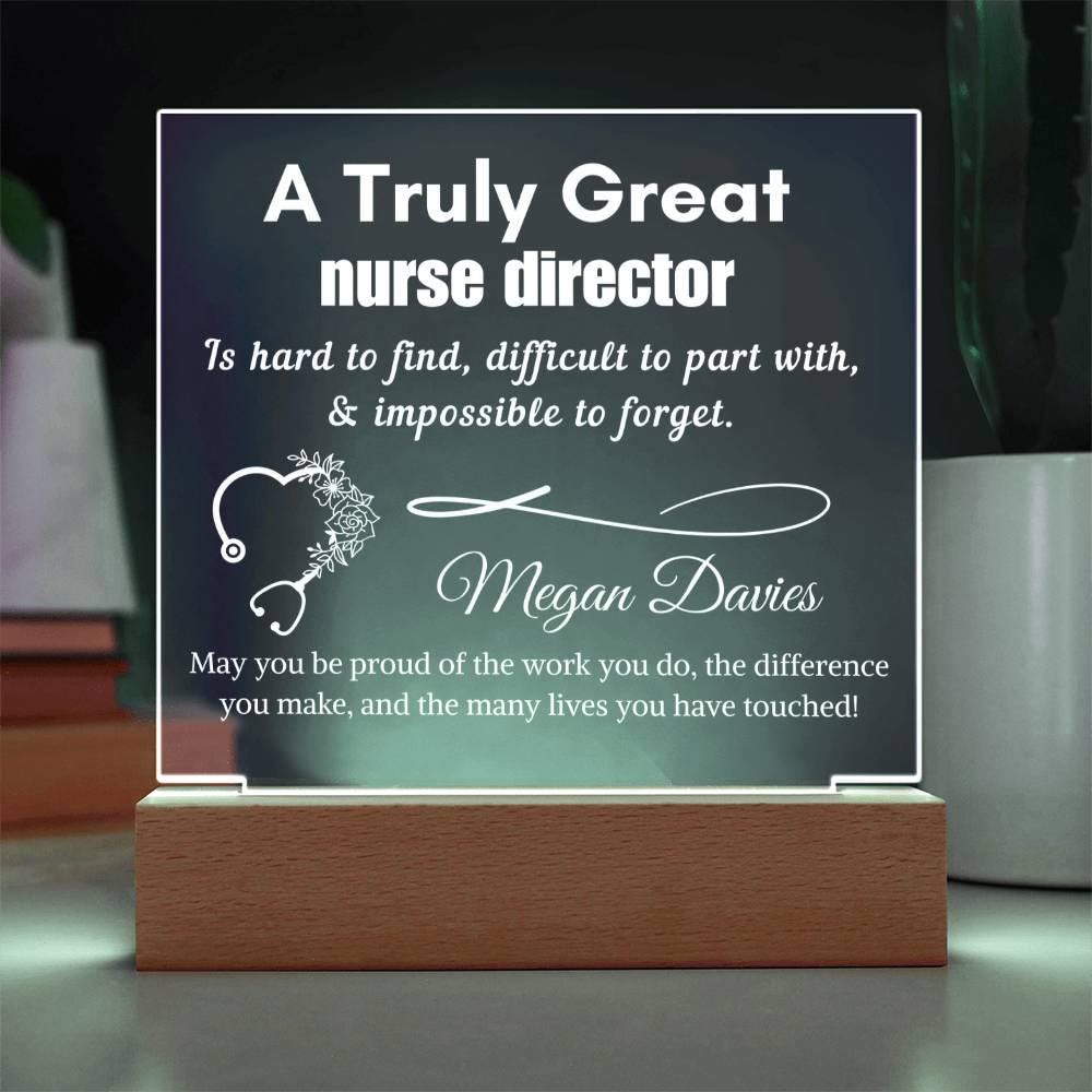 Personalized Nurse Director Gift Cordless LED Acrylic Sign– Director