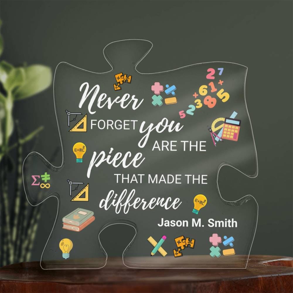 Math Teacher Gift Personalized Acrylic Puzzle – Retirement – view 3
