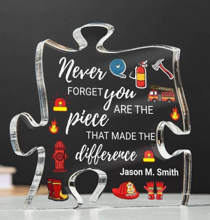 Firefighter Retirement Custom Gift Acrylic Puzzle – Christmas Gift