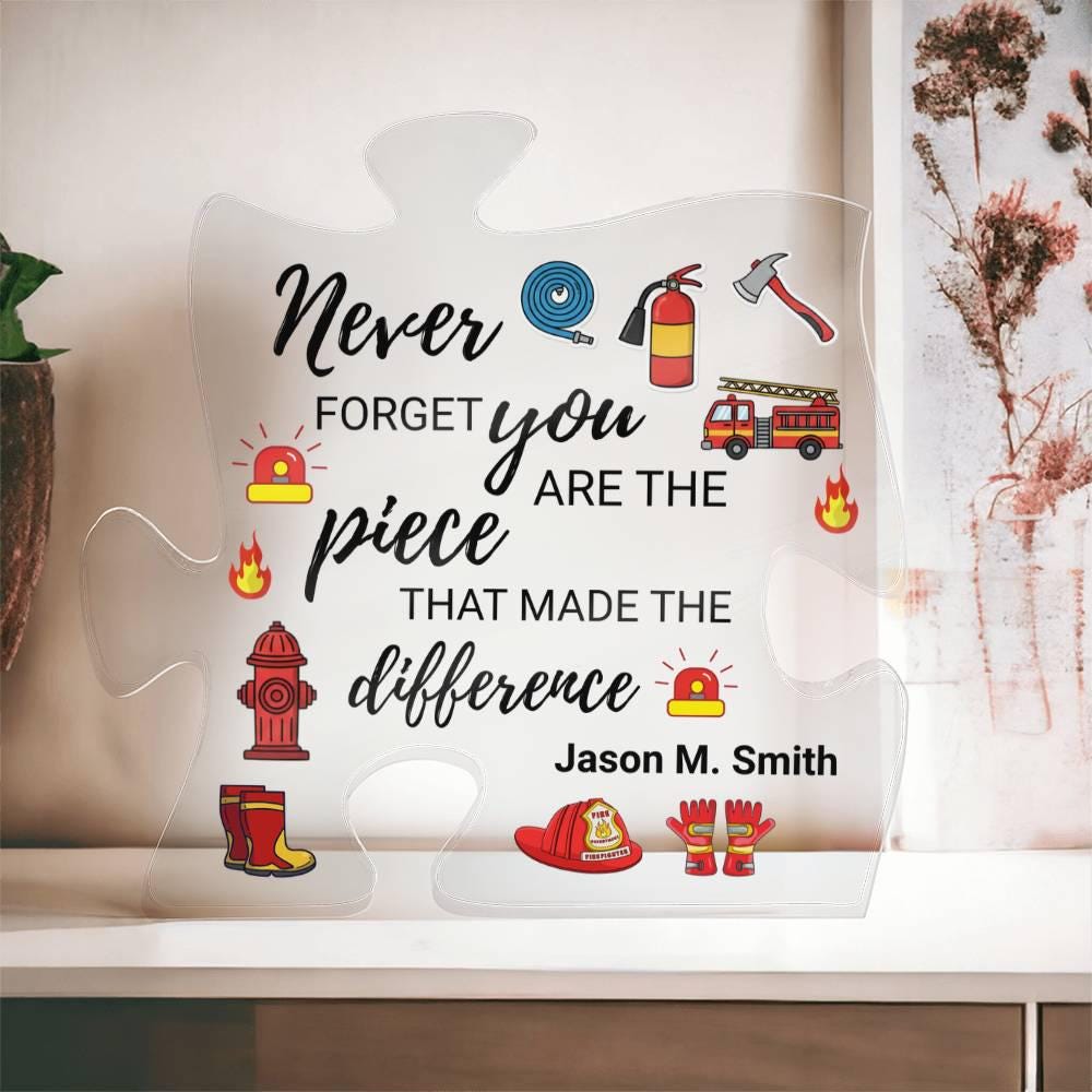 Firefighter Retirement Custom Gift Acrylic Puzzle – Christmas Gift – view 5