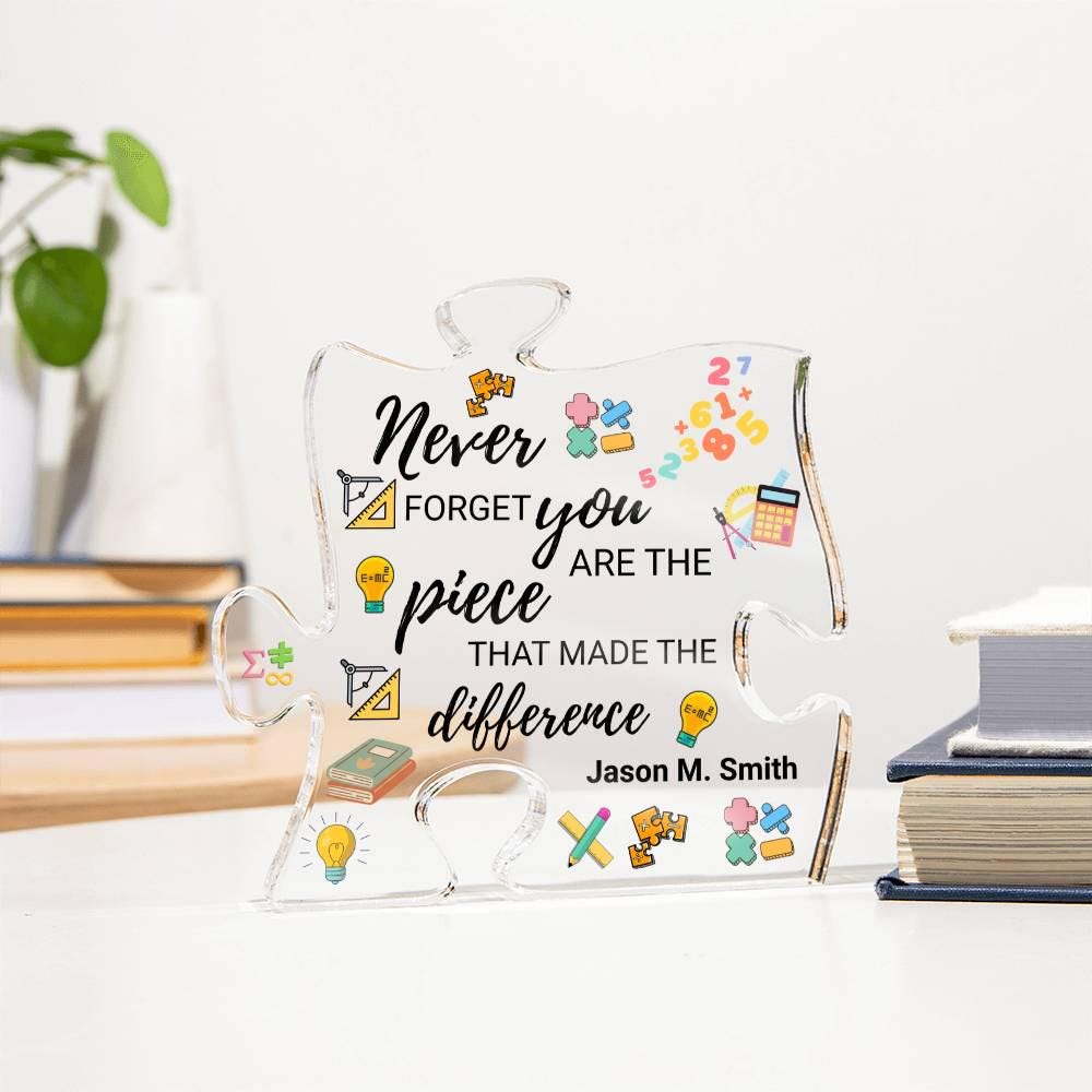 Math Teacher Gift Personalized Acrylic Puzzle – Retirement – view 2