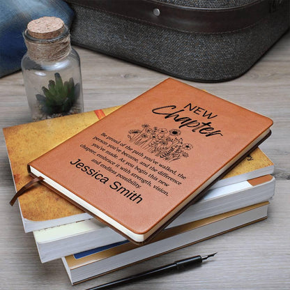 New Chapter Personalized Leather Journal – Farewell Gift for Co Worker – view 8