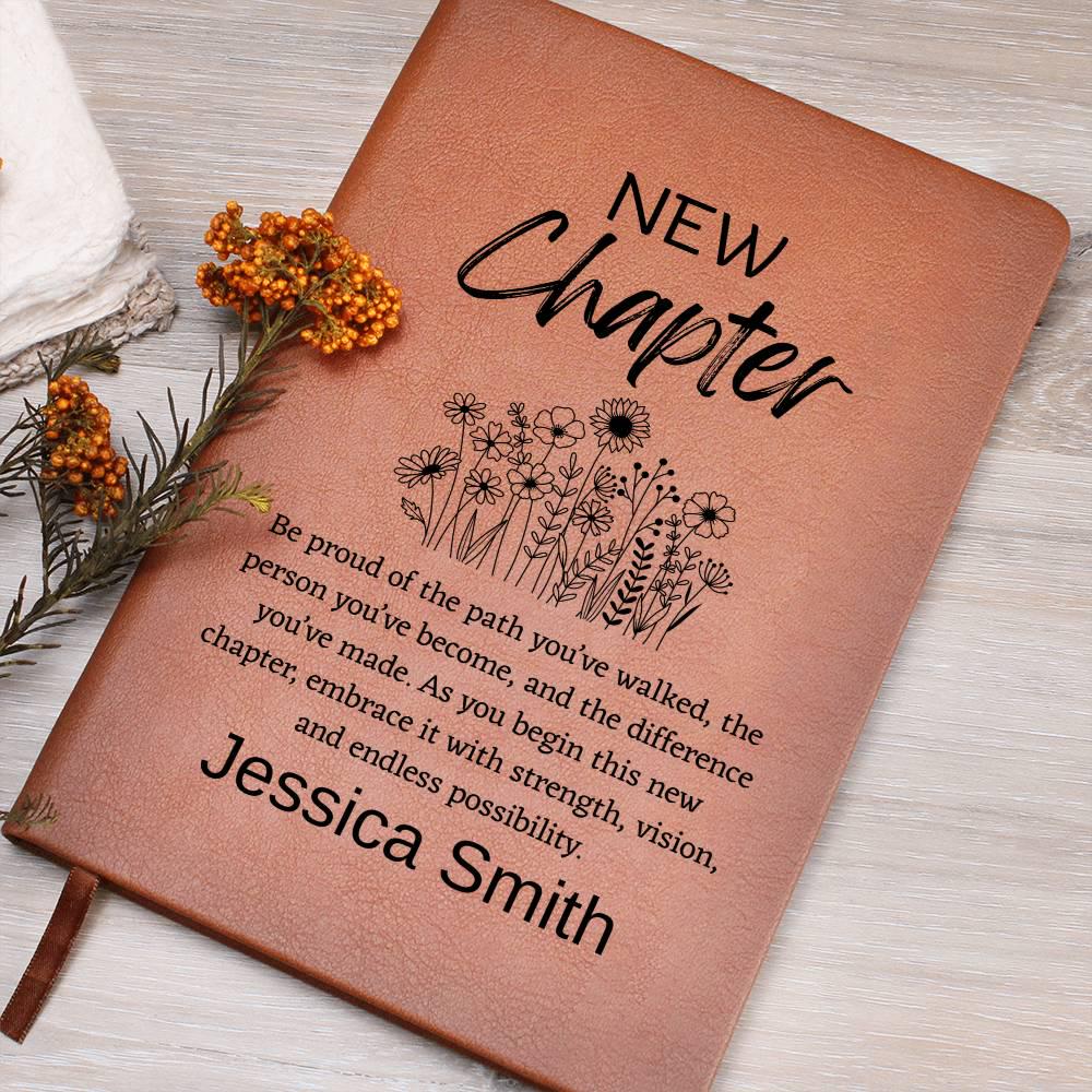 New Chapter Personalized Leather Journal – Farewell Gift for Co Worker – view 6