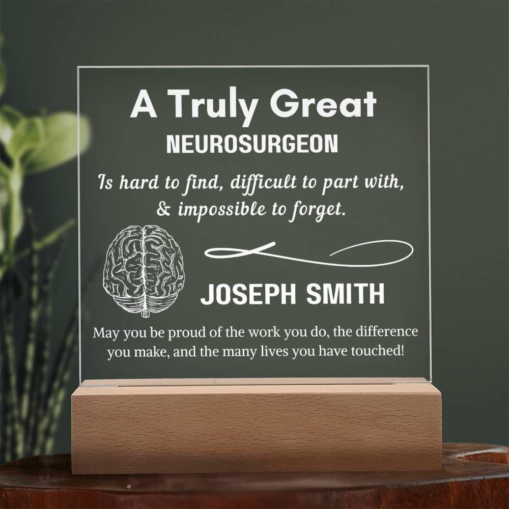 Personalized Neurosurgeon Gift Acrylic Plaque– Brain Surgeon – view 2