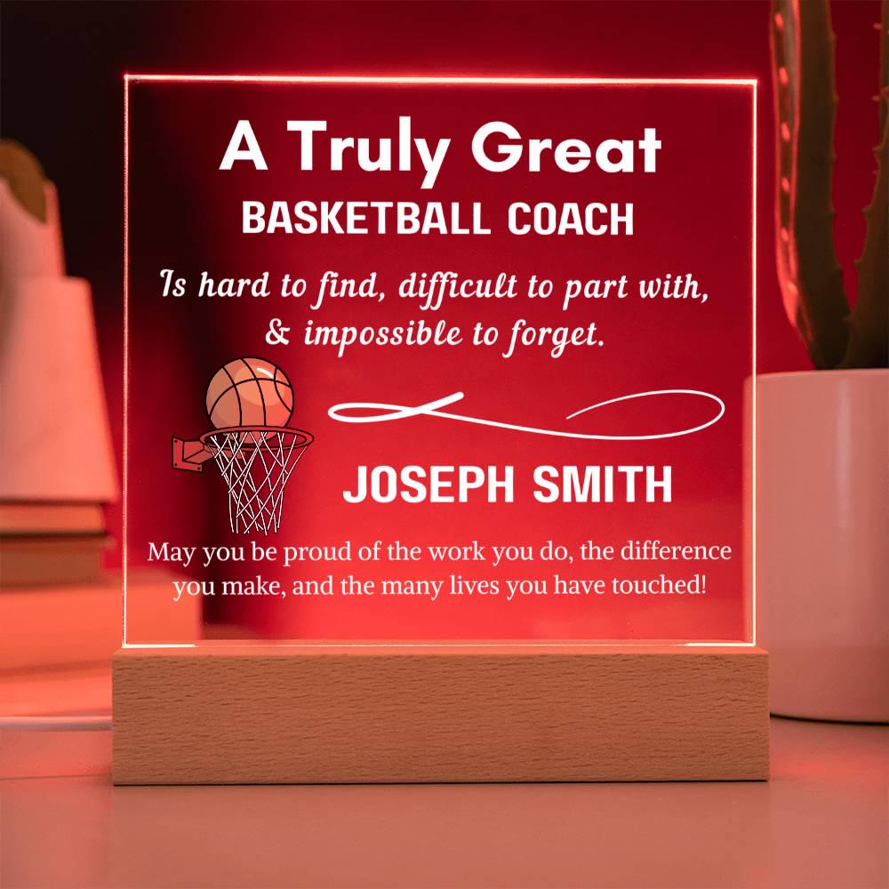 Personalized Basketball Coach Gift – Custom Acrylic Plaque for Coach – view 3