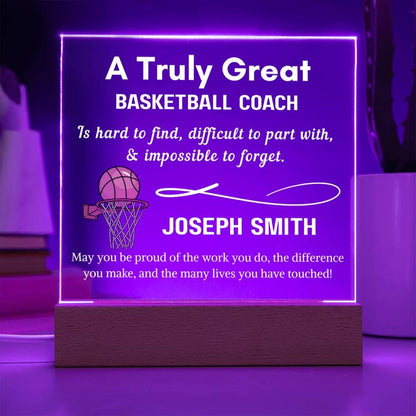 Personalized Basketball Coach Gift – Custom Acrylic Plaque for Coach – view 8