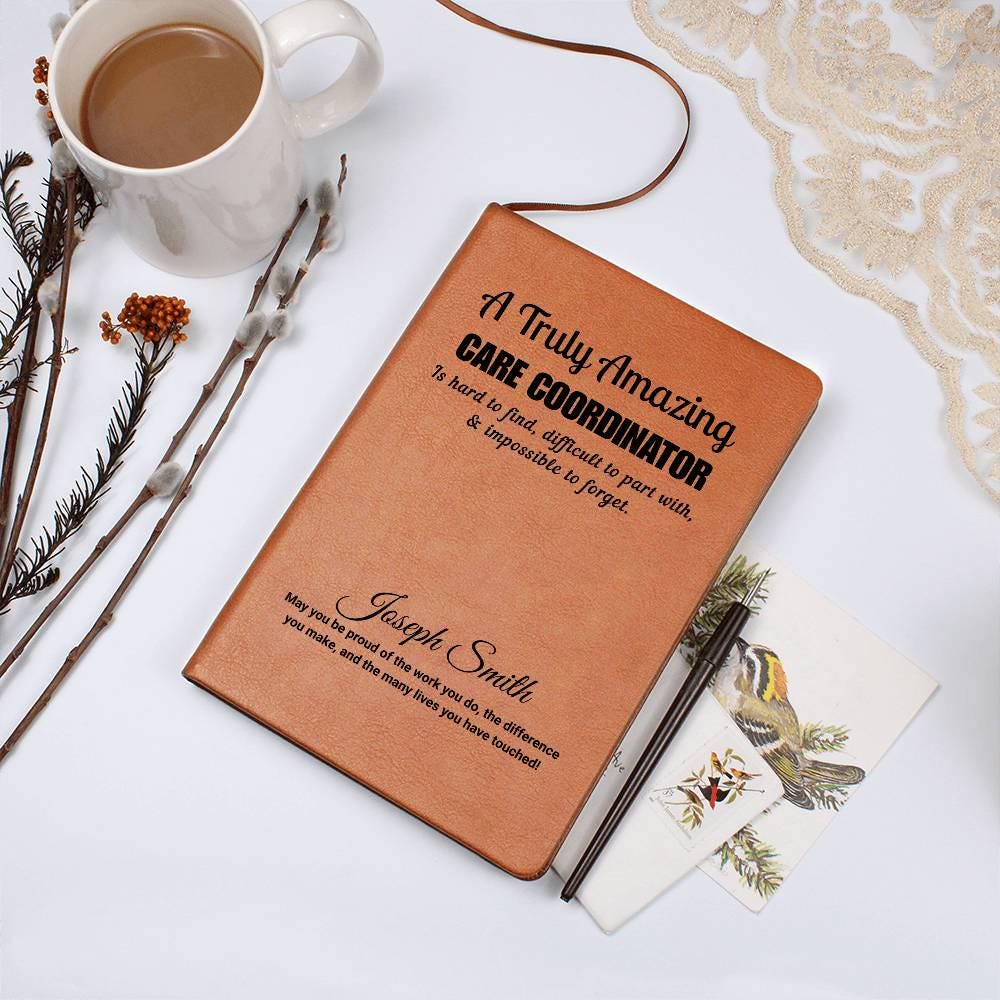 Personalized Care Coordinator Gift Vegan Leather Journal – view 8