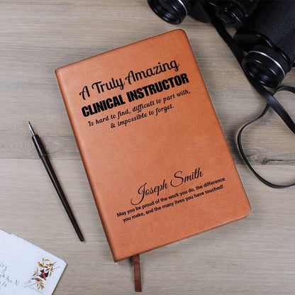 Personalized Clinical Nursing Instructor Gift Vegan Leather Journal – view 2