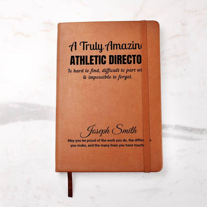 Personalized Athletic Director Appreciation Gift Vegan Leather Journal – view 5