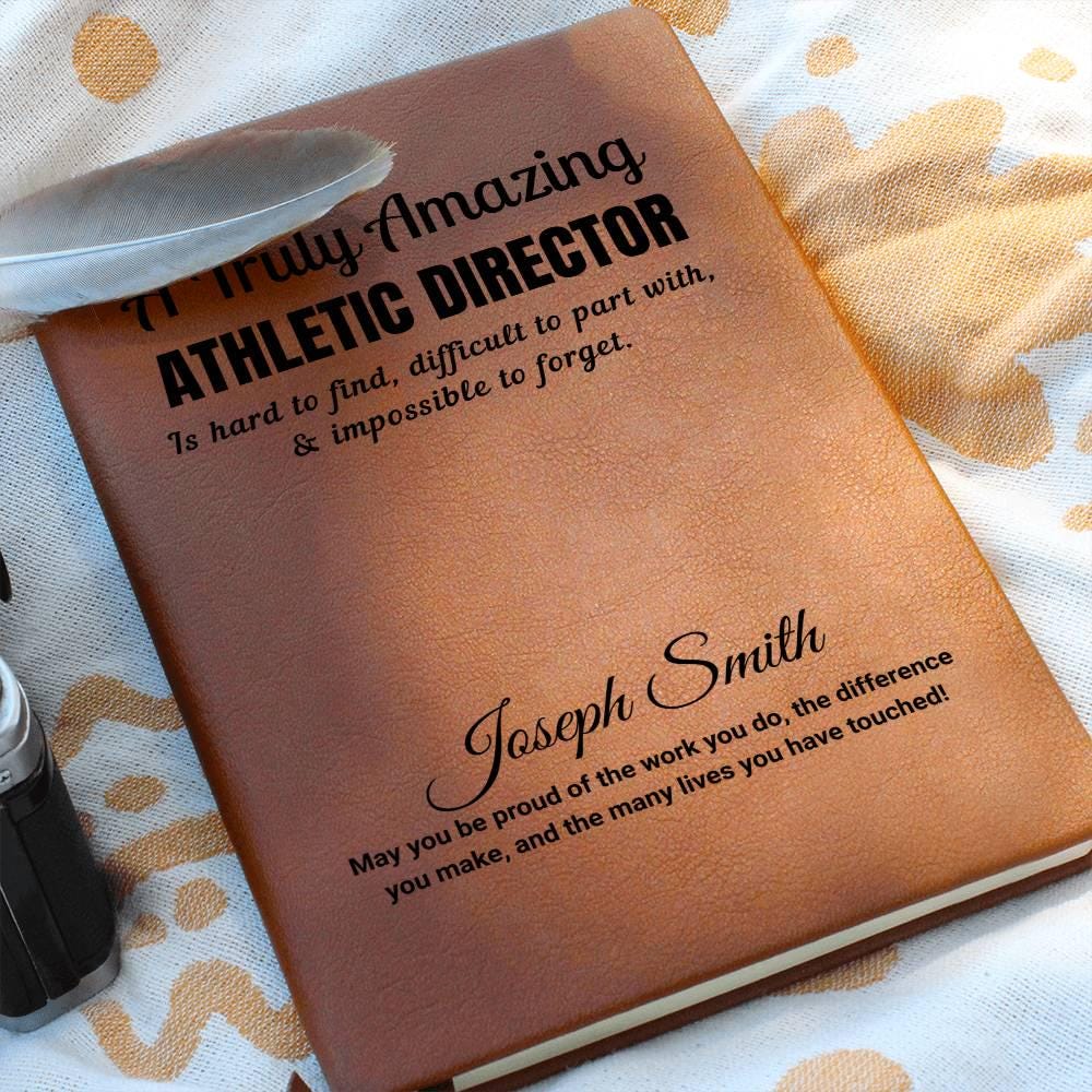 Personalized Athletic Director Appreciation Gift Vegan Leather Journal – view 9