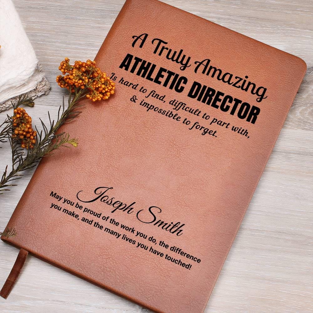 Personalized Athletic Director Appreciation Gift Vegan Leather Journal