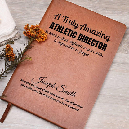 Personalized Athletic Director Appreciation Gift Vegan Leather Journal