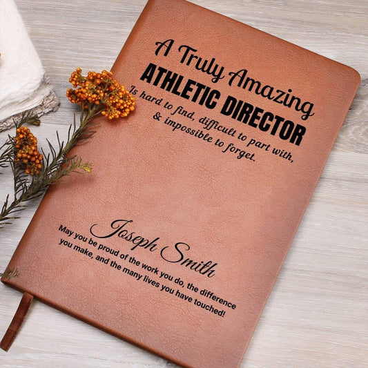 Personalized Athletic Director Appreciation Gift Vegan Leather Journal