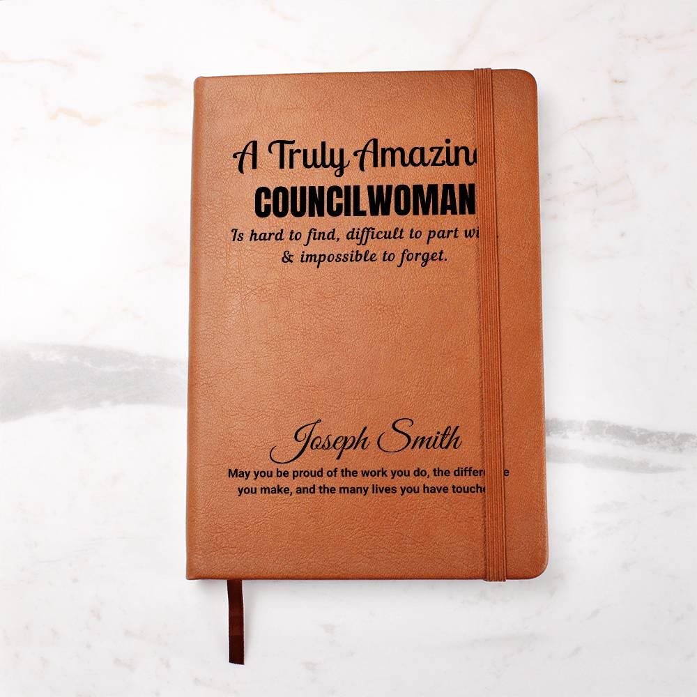 Personalized Councilwoman Gift Vegan Leather Journal – view 2