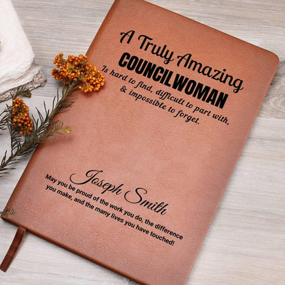 Personalized Councilwoman Gift Vegan Leather Journal