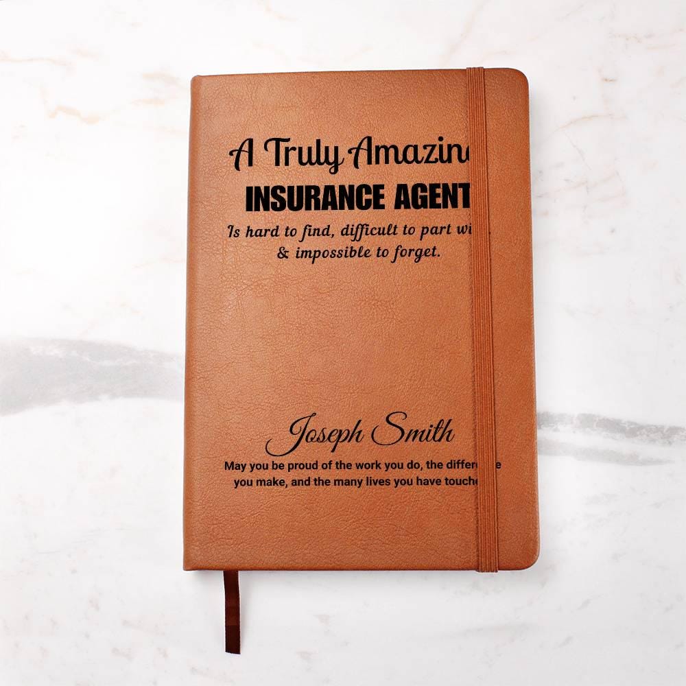Personalized Insurance Agent Vegan Leather Journal – Gift for Life – view 2