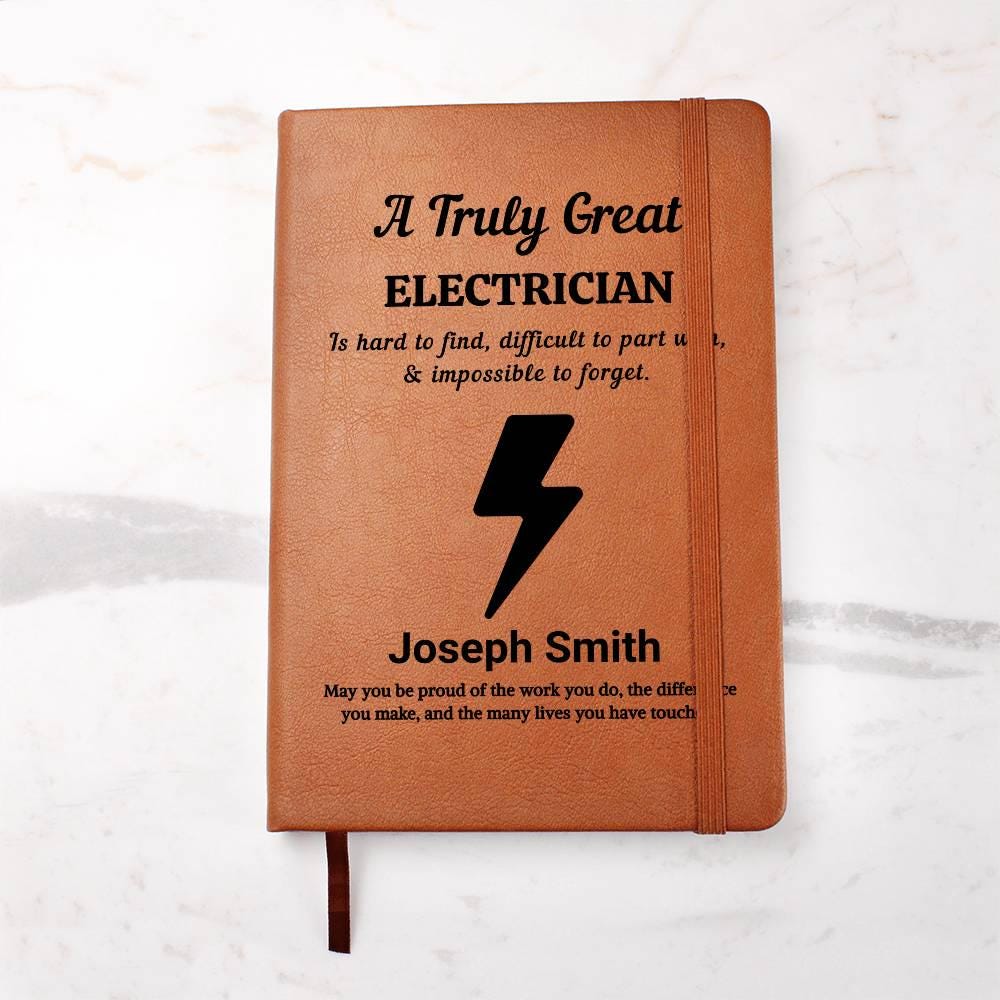 Personalized Electrician Gift Vegan Leather Journal – Engineer – view 3