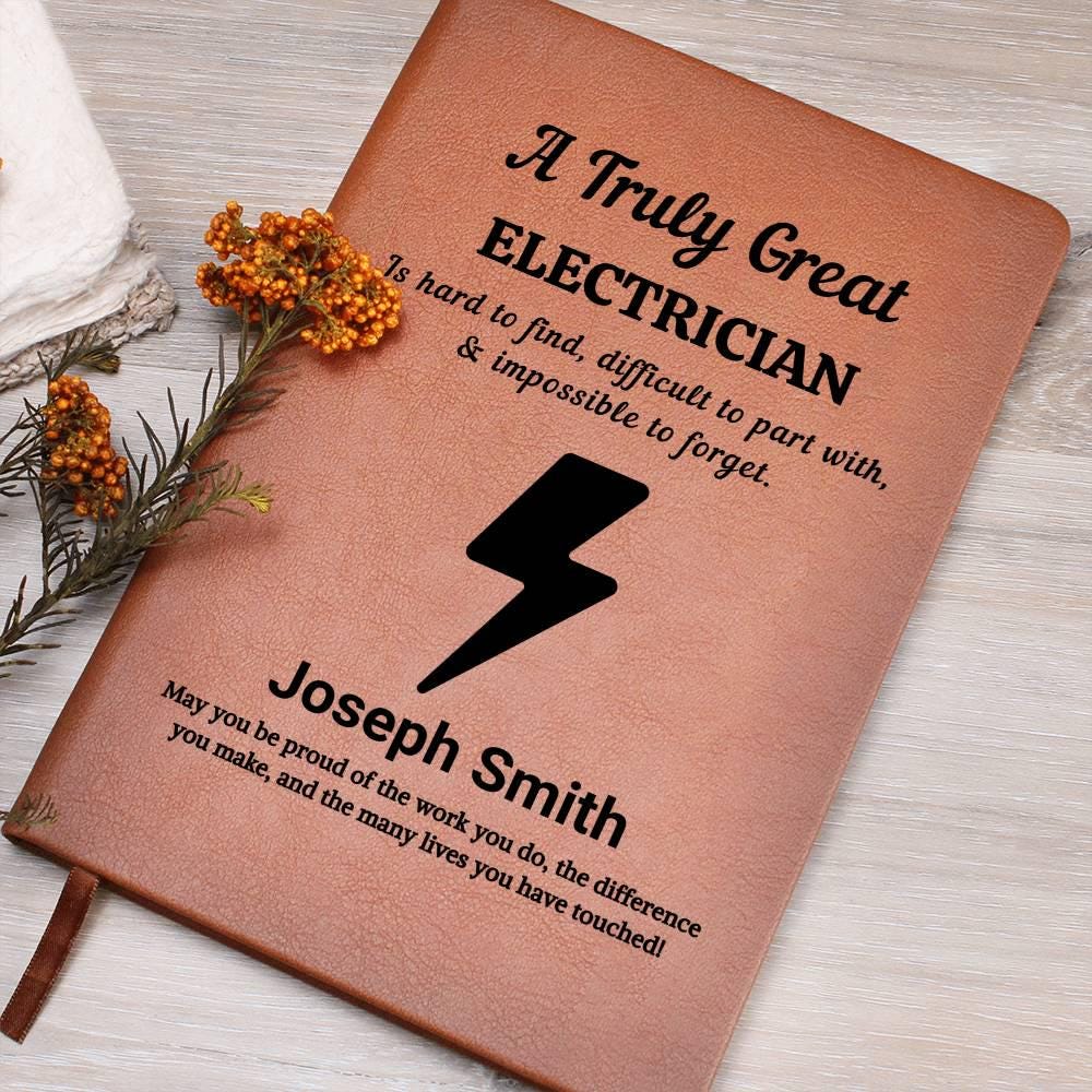 Personalized Electrician Gift Vegan Leather Journal – Engineer