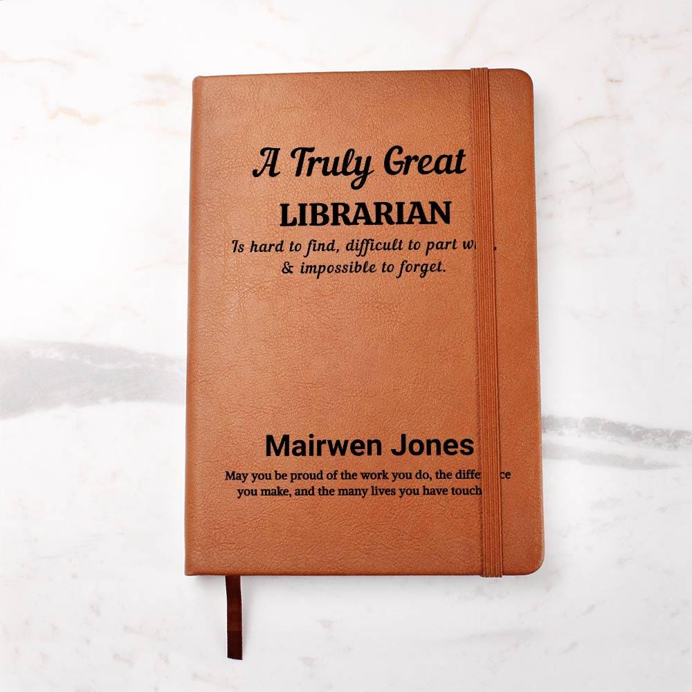 Librarian Personalized Vegan Leather Journal – Librarian Notebook – view 6