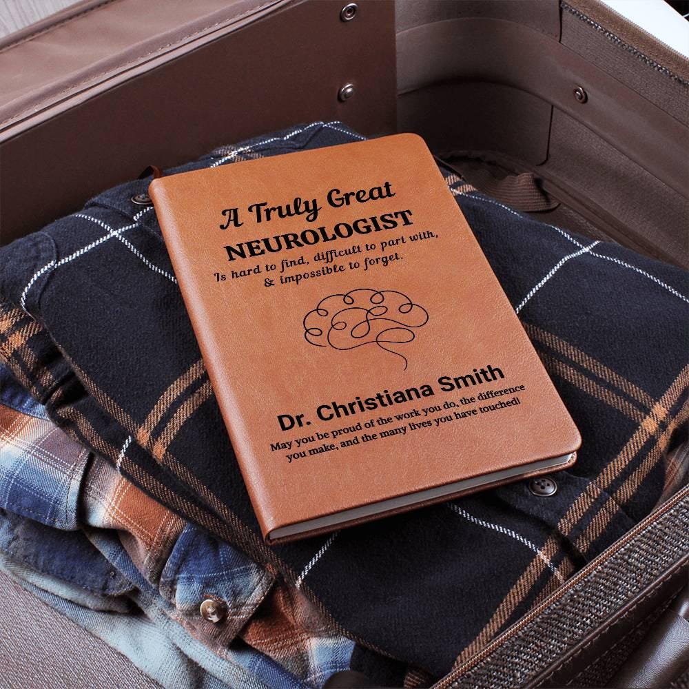 Personalized Neurologist Gift Vegan Leather Journal – Custom Gift – view 10