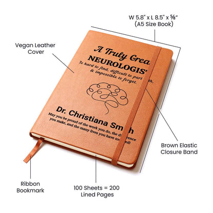Personalized Neurologist Gift Vegan Leather Journal – Custom Gift – view 3
