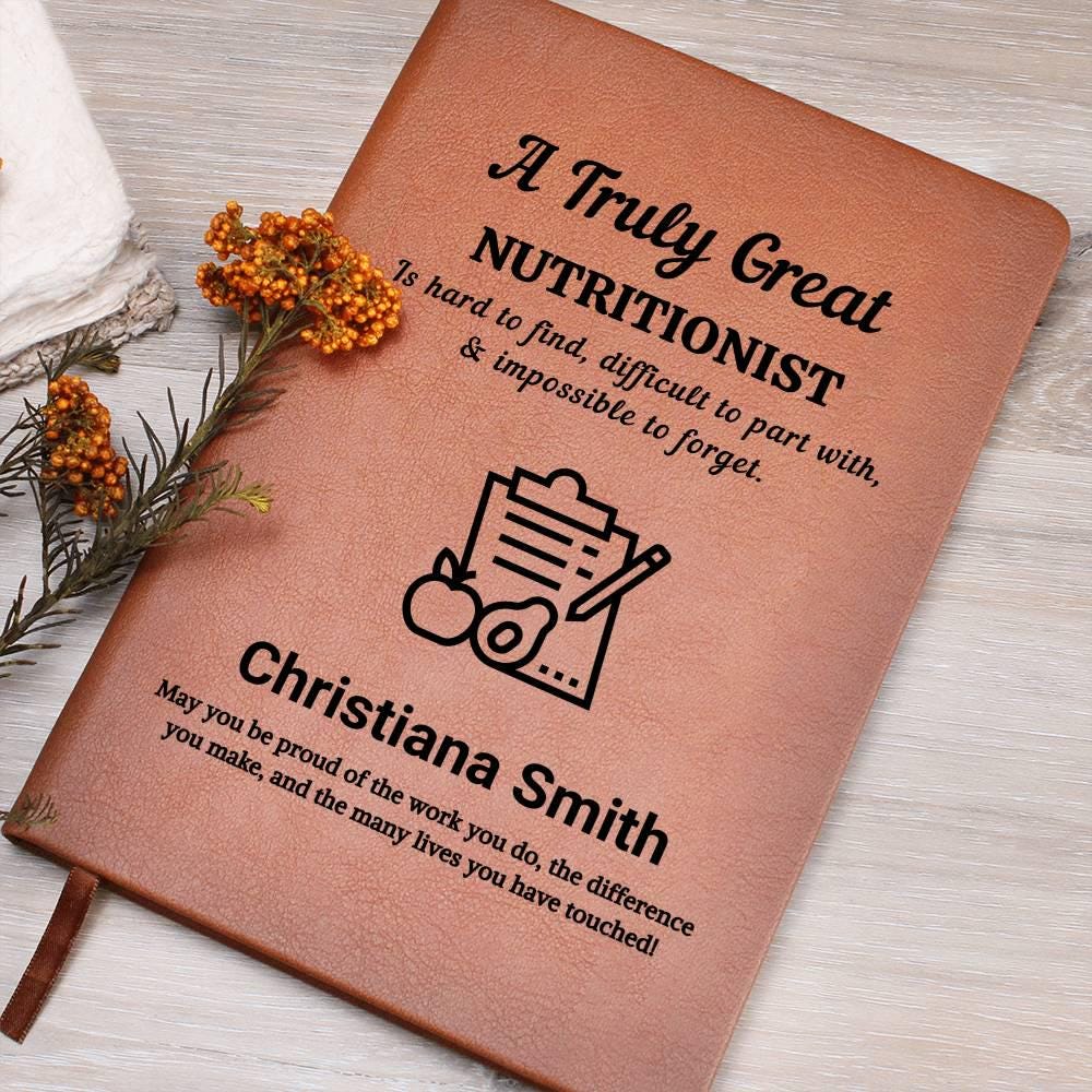 Nutritionist Gift Personalized Vegan Leather Journal