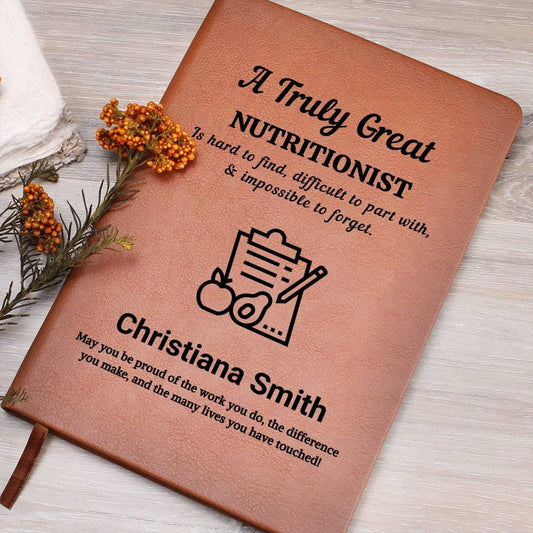 Nutritionist Gift Personalized Vegan Leather Journal