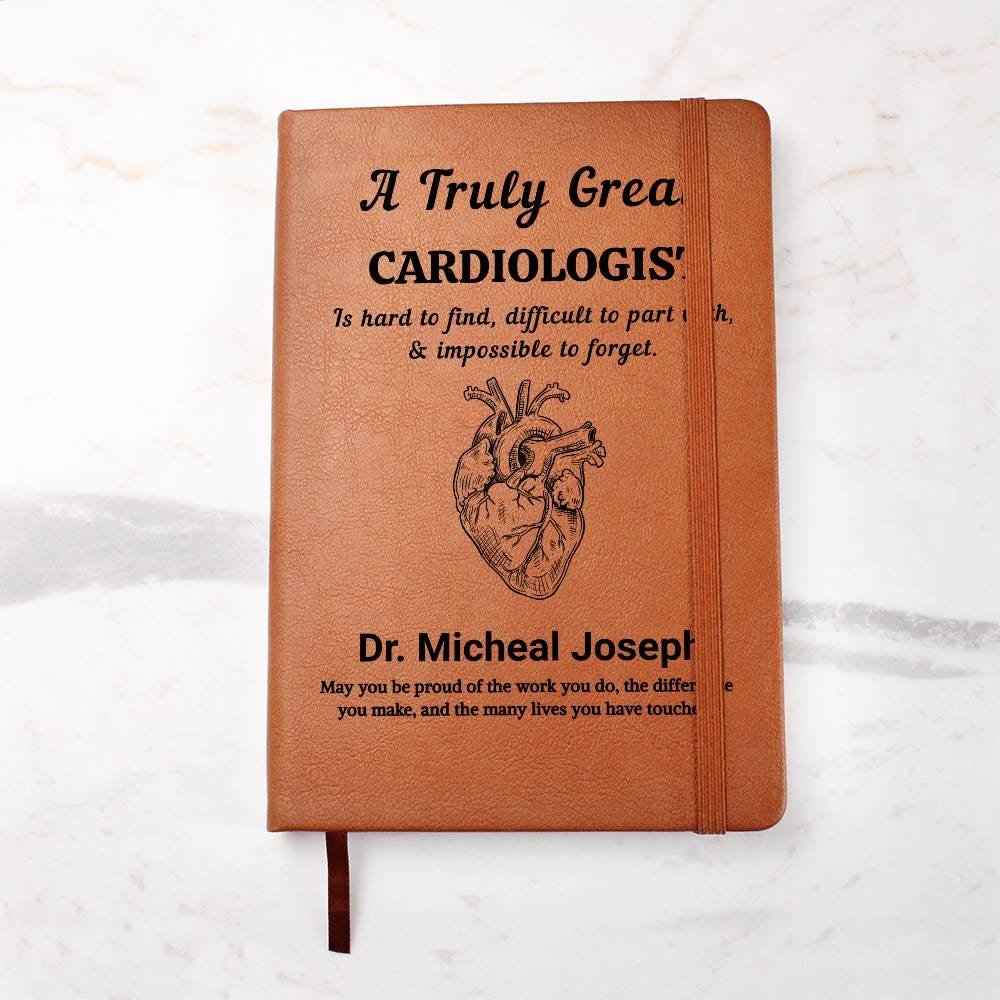 Cardiologist Personalized Vegan Leather Journal – Heart Doctor Gift – view 6
