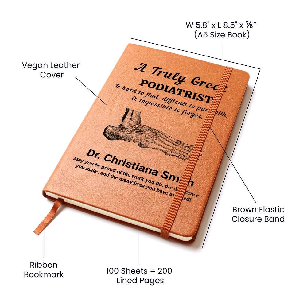 Podiatrist Gift Personalized Vegan Leather Journal – New Podiatrist – view 3