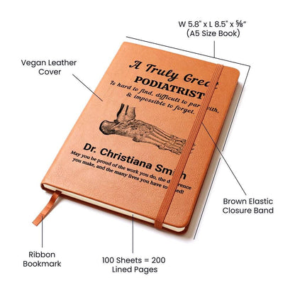 Podiatrist Gift Personalized Vegan Leather Journal – New Podiatrist – view 3