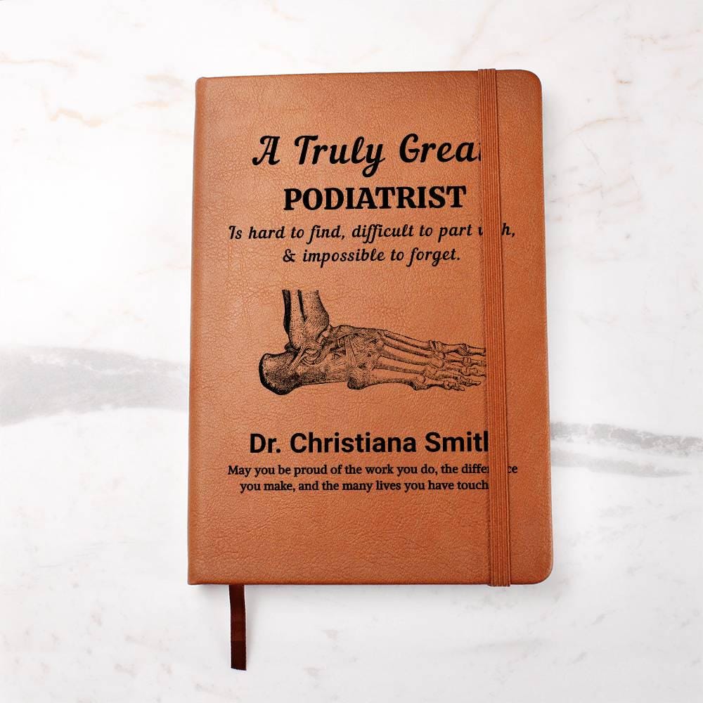 Podiatrist Gift Personalized Vegan Leather Journal – New Podiatrist – view 6