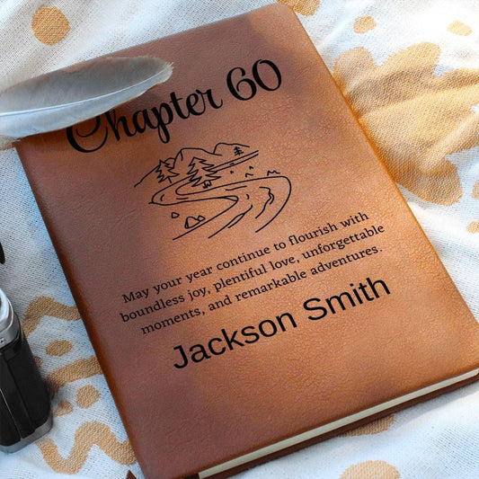 Personalized 60th Birthday Gift Leather Journal – Coworker 60th – view 2