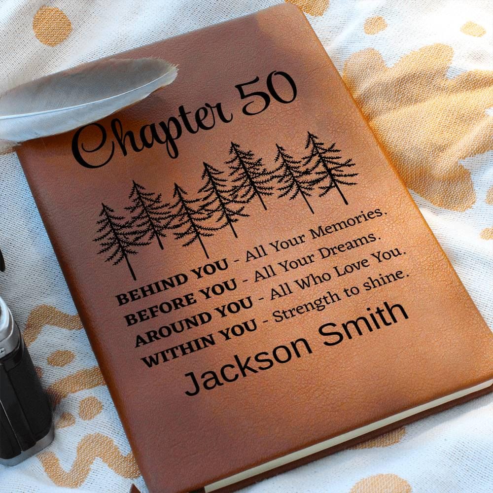 50th Birthday Gift Personalized Leather Journal – Man 50 Birthday – view 10