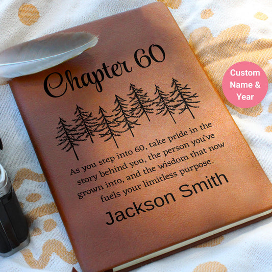60th Birthday Gift Personalized Leather Journal – Turning Sixty Gift