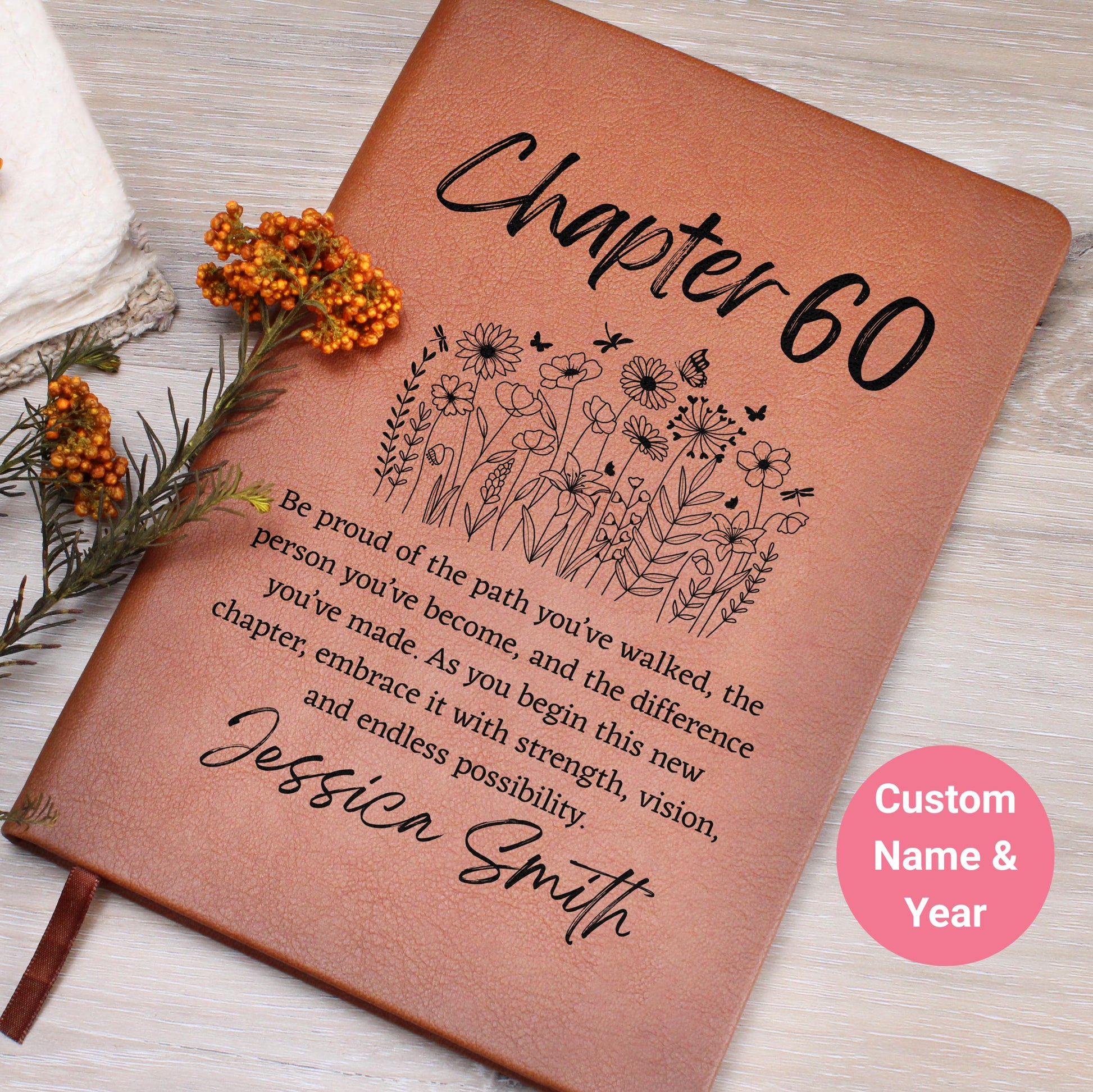 Personalized 60th Birthday Hardcover Journal – Friend Turning 60