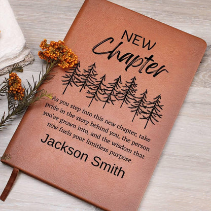 Personalized Vegan Leather Retirement Journal: New Chapter Gift