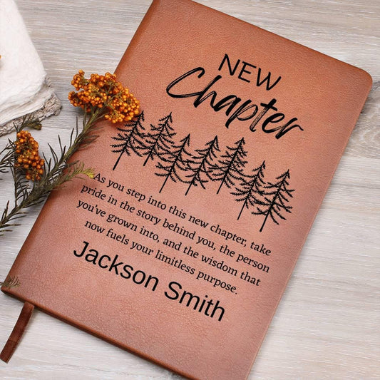 Personalized Vegan Leather Retirement Journal: New Chapter Gift