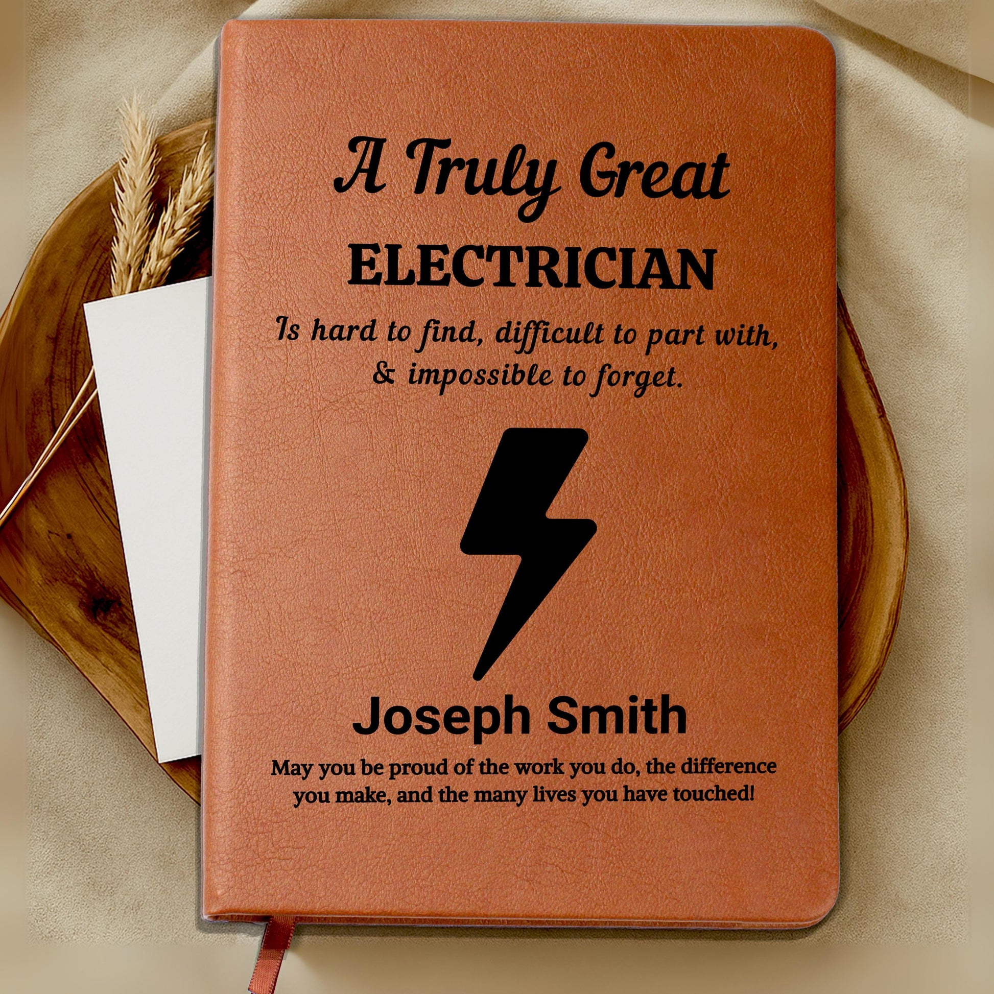 Personalized Electrician Gift Vegan Leather Journal – Engineer – view 8