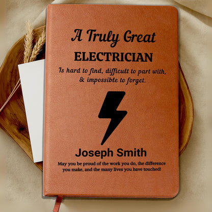 Personalized Electrician Gift Vegan Leather Journal – Engineer – view 8