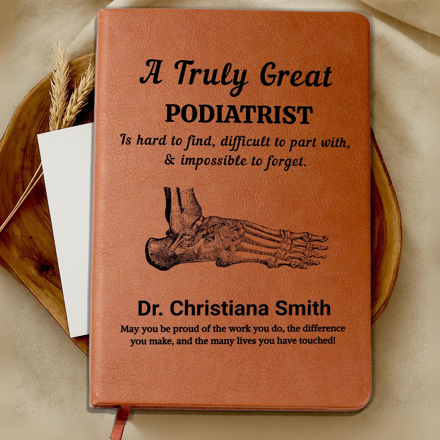 Podiatrist Gift Personalized Vegan Leather Journal – New Podiatrist – view 9